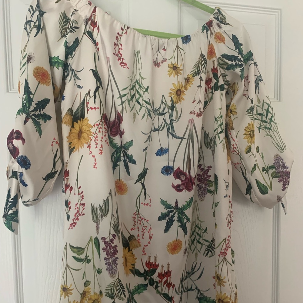 BAILEY/44 White Botanical Off Shoulder Floral Printed Dress.  Really cute dress!